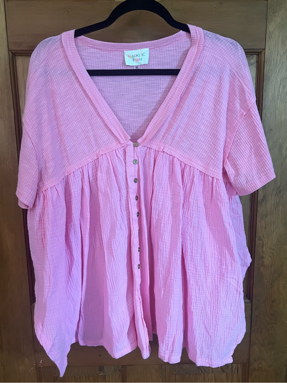 Fantastic Fawn cotton crinkle gauze babydoll top